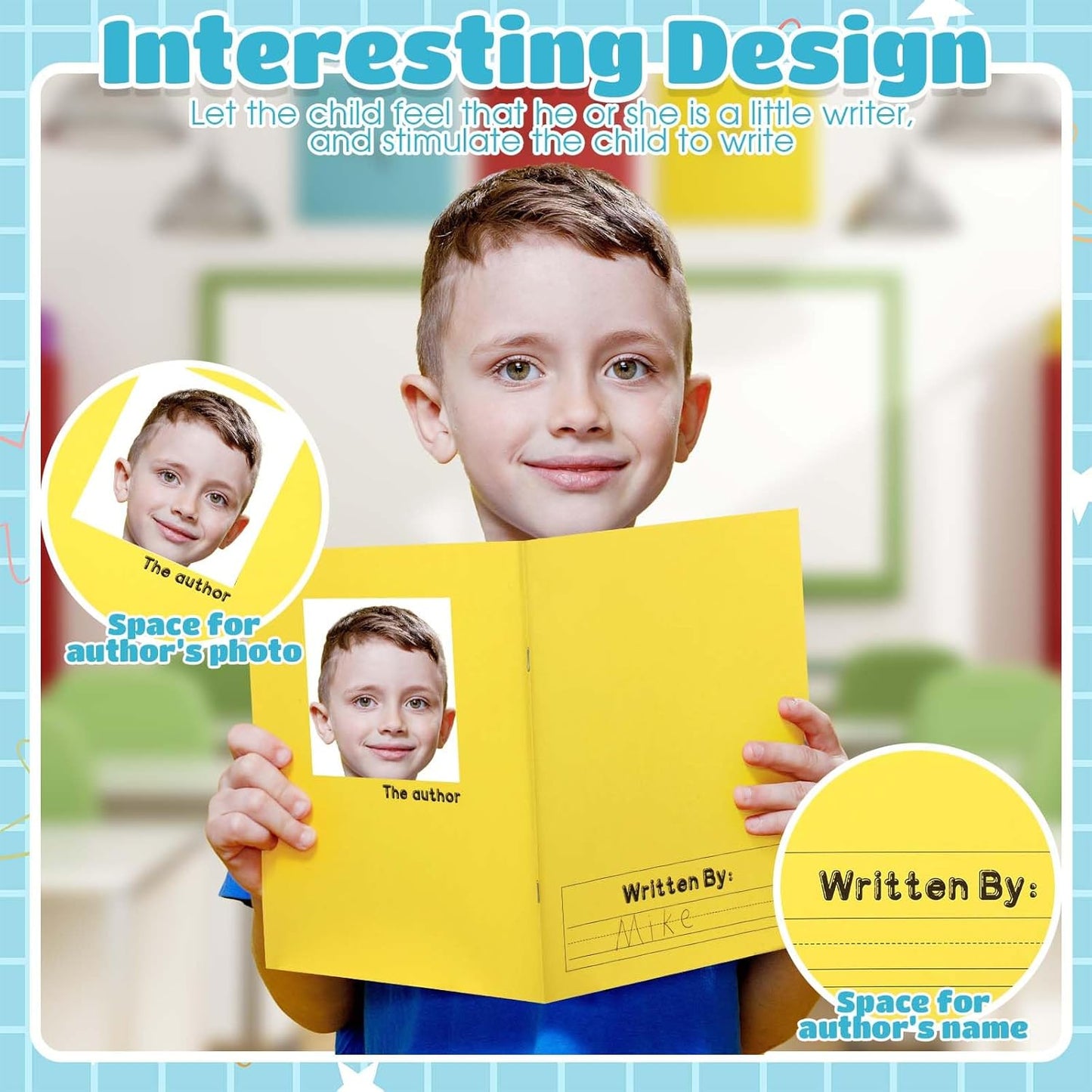 Henoyso 24 Pcs 120 Pages Primary Composition Notebooks K-2 9 3/4 x 7 1/2 Inch Journals Primary Journals Blank Books for Kids to Write Stories Kindergarten (Classic Color)